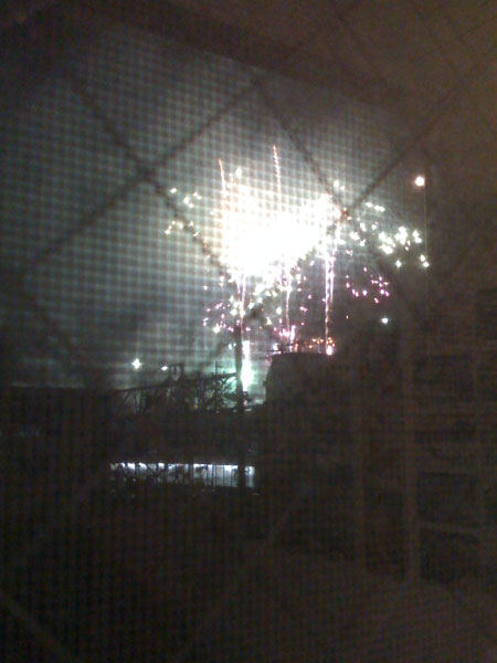 Fireworks from behind my prison bars